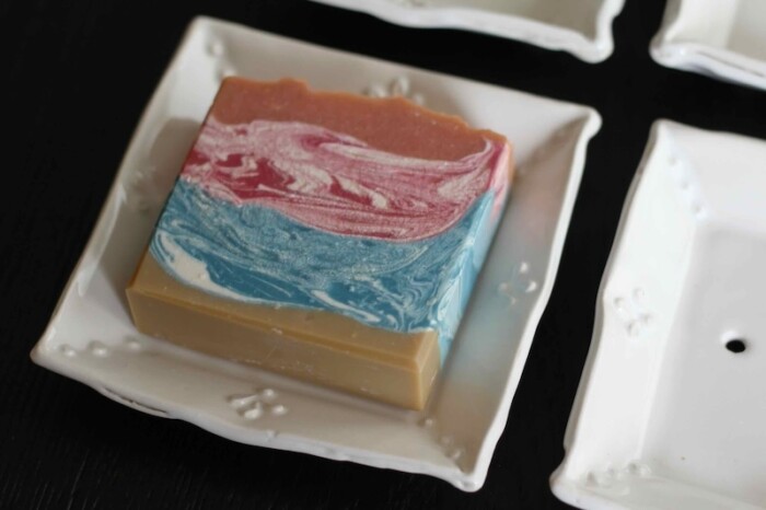 French Country Soap Dish with Soap