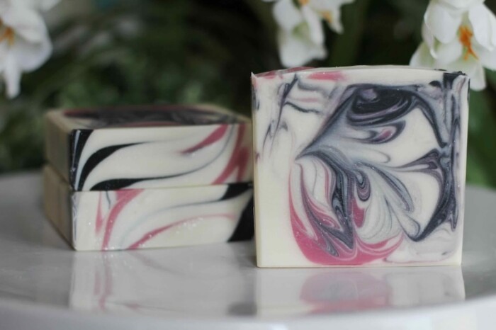 3 non-labeled Vanilla Berry soaps from Elemental Blue