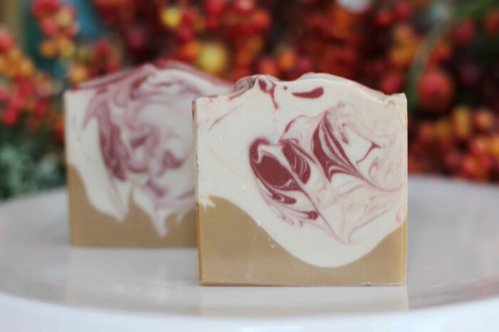 2 Cranberry Spice soaps without labels