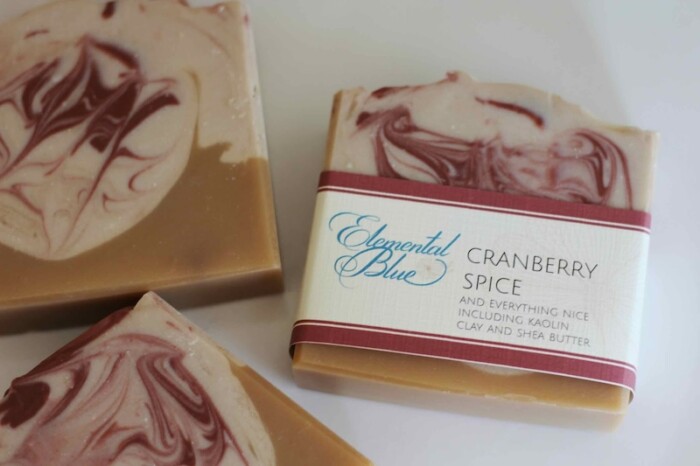 3 Cranberry Spice soaps from Elemental Blue