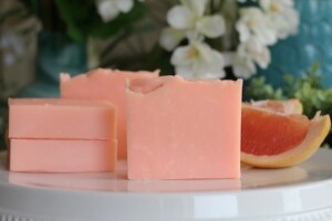 Four grapefruit soaps
