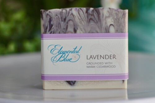 Lavender soap from Elemental Blue, a handmade cold process soap that offers skin benefits