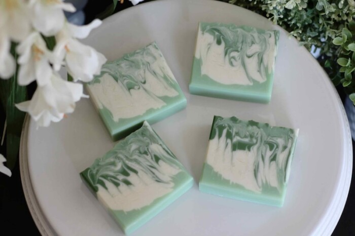 Bamboo & Lime soaps with no packaging