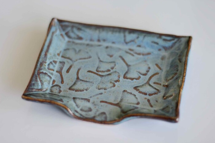 Gingko Leaf Ceramic Mini-Soap Dish