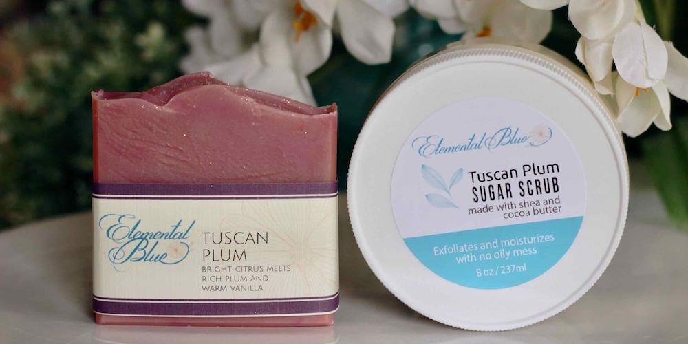 Tuscan Plum Soap and Sugar Scrub from Elemental Blue