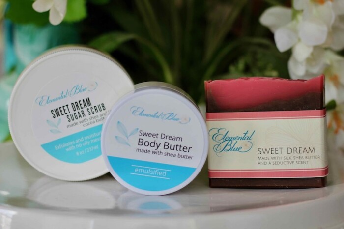 Sweet Dream sugar scrub, body butter and soap