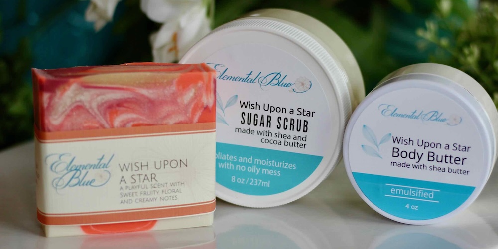 Wish Upon A Star soap, sugar scrub and body butter from Elemental Blue