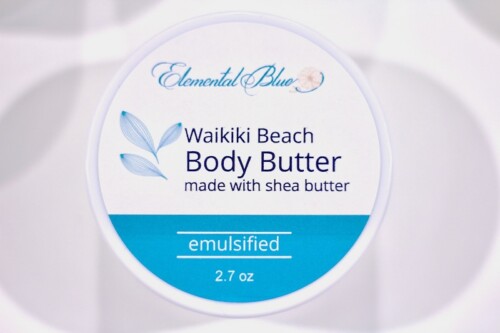 Waikiki Beach Body Butter made with Shea Butter; emulsified and whipped body butter