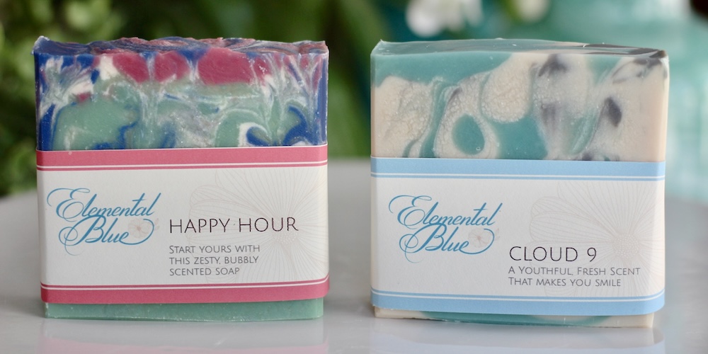 Old favorites, back on the shelf: Happy Hour and Cloud 9 soaps from Elemental Blue.